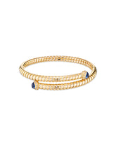 Trisolina Bypass Cabochon Sapphire Bangle