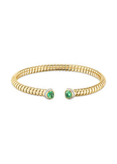 Trisolina Cabochon Emerald Open Bangle