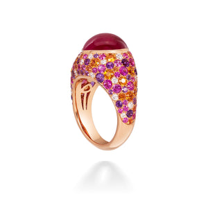 Calvina Heart Shaped Ruby Ring