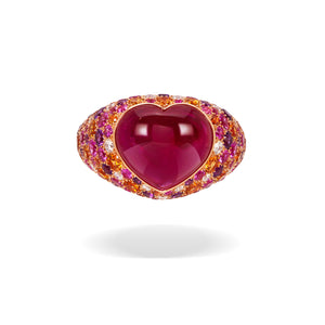 Calvina Heart Shaped Ruby Ring
