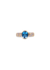 Ondine Blue Topaz Solitaire Ring
