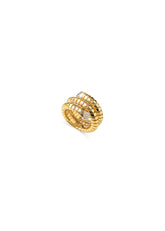 Trisolina Pavé Diamond Ring - Yellow Gold