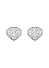 Trisola Diamond Stud Earrings in White Gold