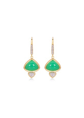 Trisolina French Wire Earrings with Chrysoprase