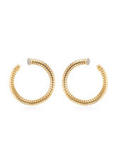 Trisolina Hoops with Pavé Diamonds