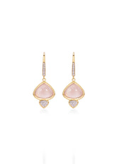 Trisolina French Wire Earrings with Rose Quartz