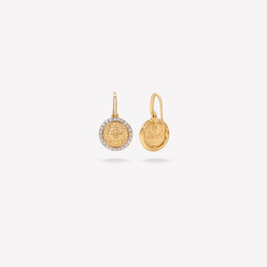 marinab.com, Soleil Small Gold Pav&eacute; French Wire Earrings