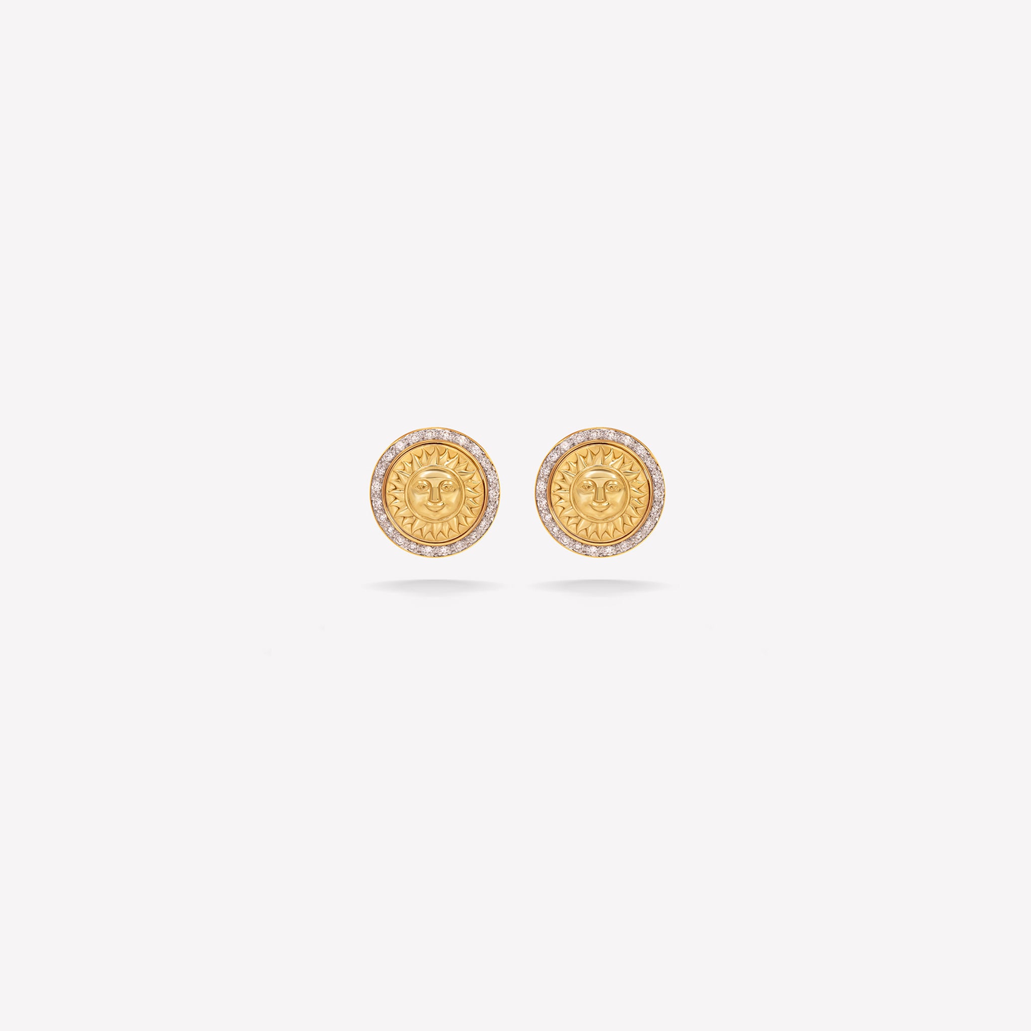 marinab.com, Soleil Small Gold Pav&eacute; Stud Earrings