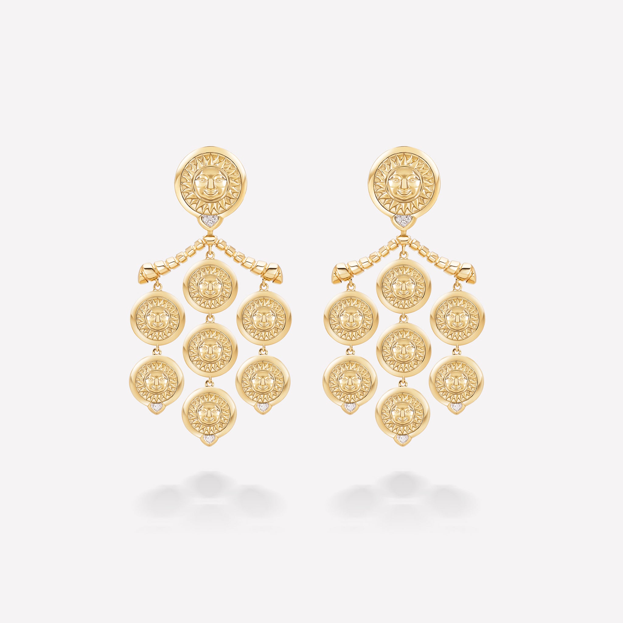 marinab.com, Soleil Gold Chandelier Earrings