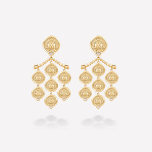 marinab.com, Soleil Gold Chandelier Earrings