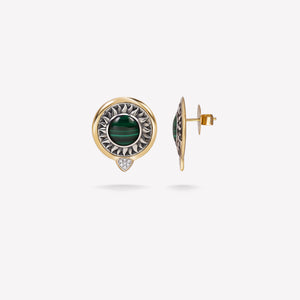 marinab.com, Soleil Precious Stone Cabochon Stud Earrings