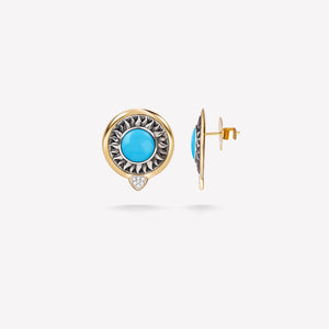marinab.com, Soleil Precious Stone Cabochon Stud Earrings