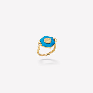 marinab.com, Soleil Turquoise Hexagon Flip Ring