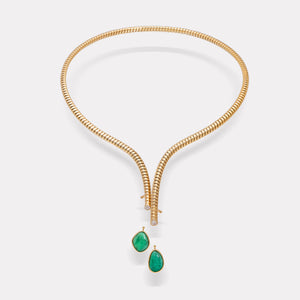 marinab.com, Trisolina Muzo Emerald Asymmetrical Necklace