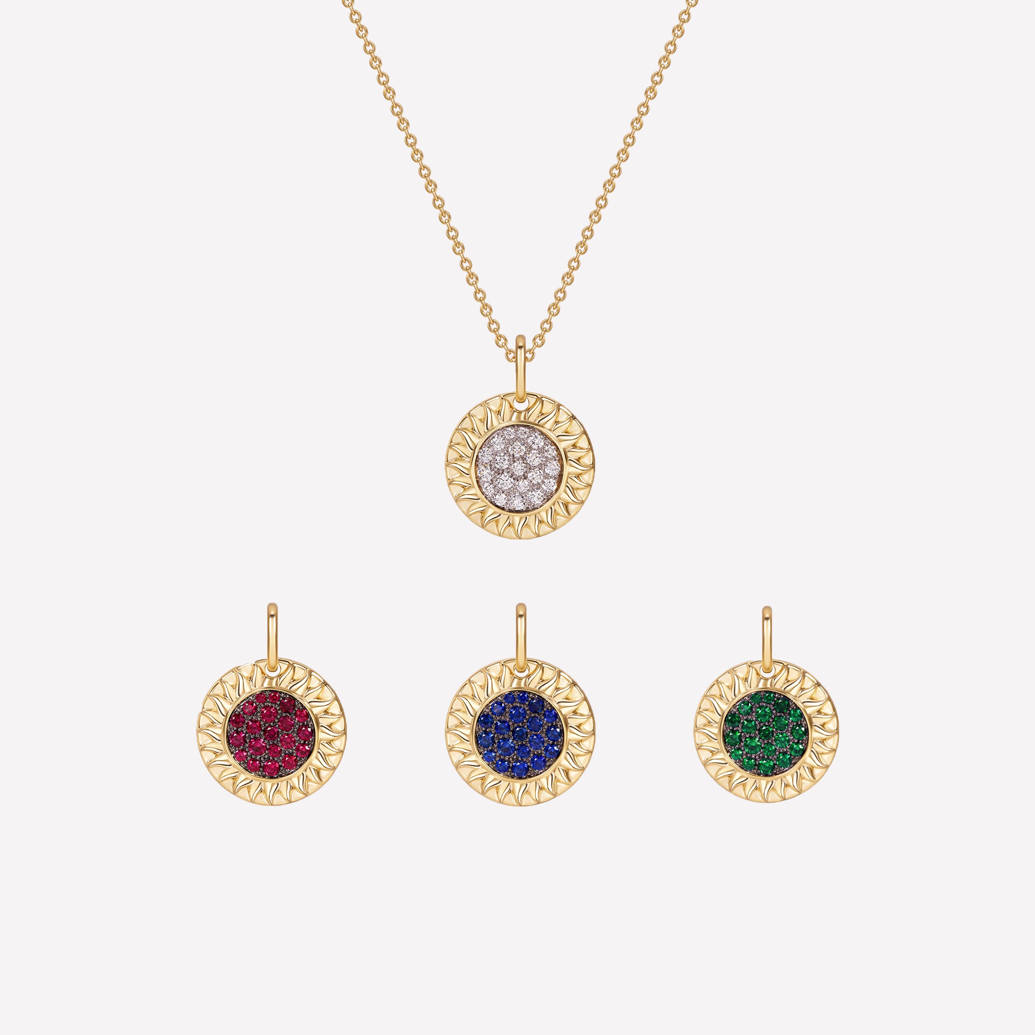marinab.com, Soleil Precious Stone Pavé Pendant
