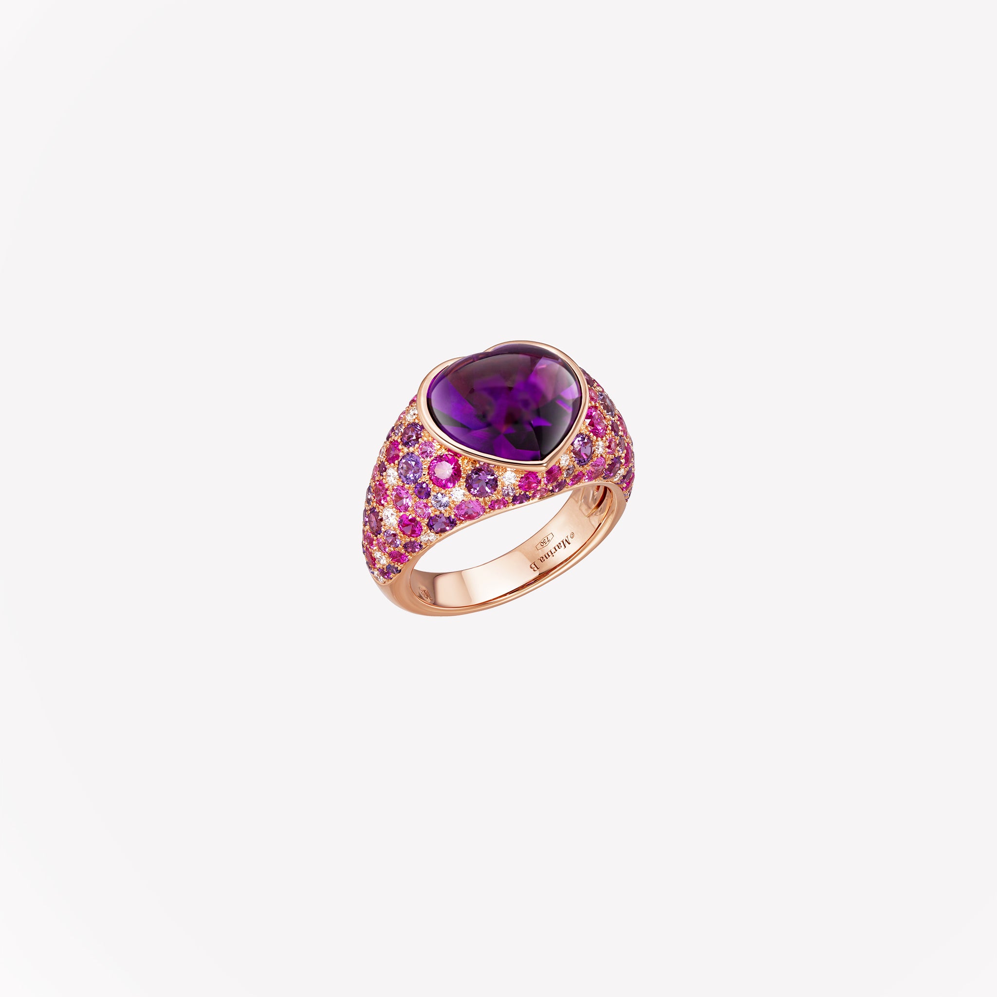 marinab.com, Calvina Heart Shaped Amethyst Ring