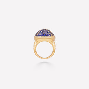 marinab.com, Tigella Pavé Blue Sapphire Ring