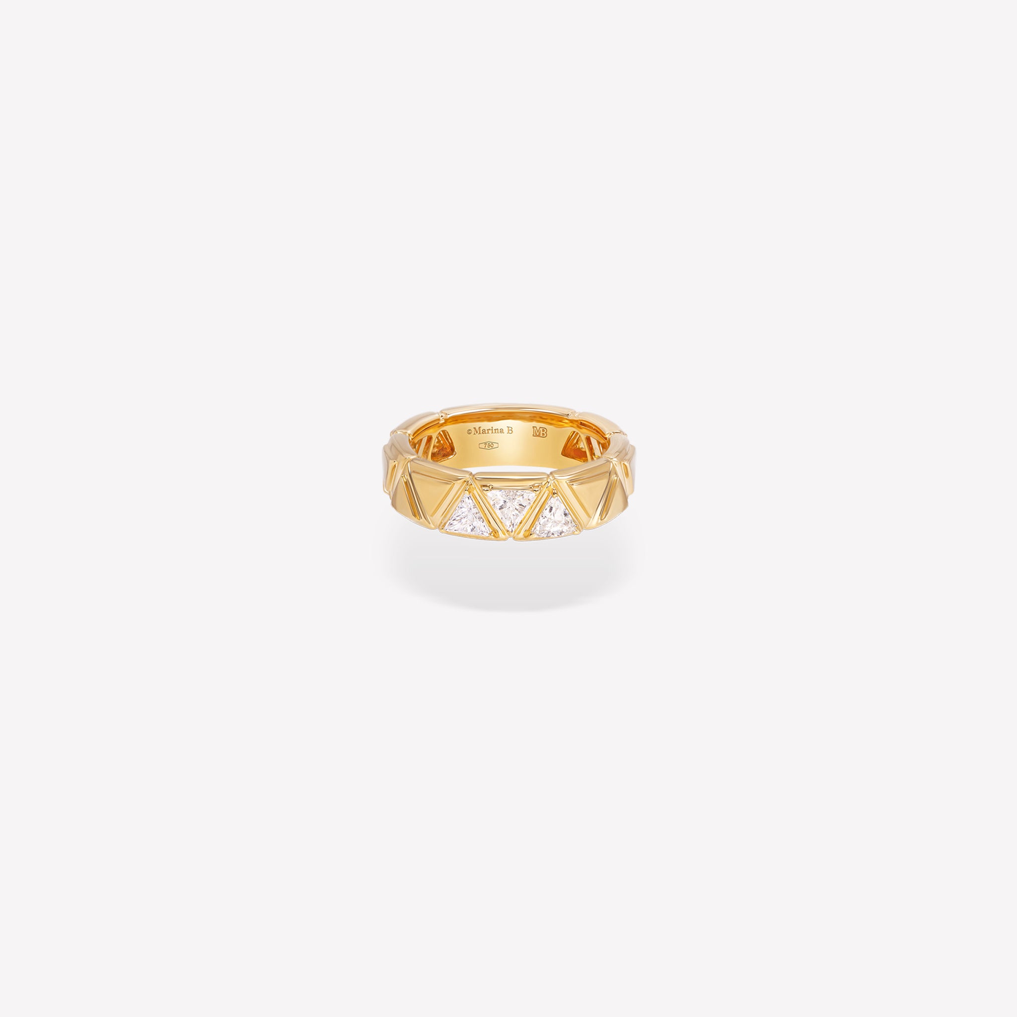 marinab.com, Triangolini Three Single Diamonds Ring