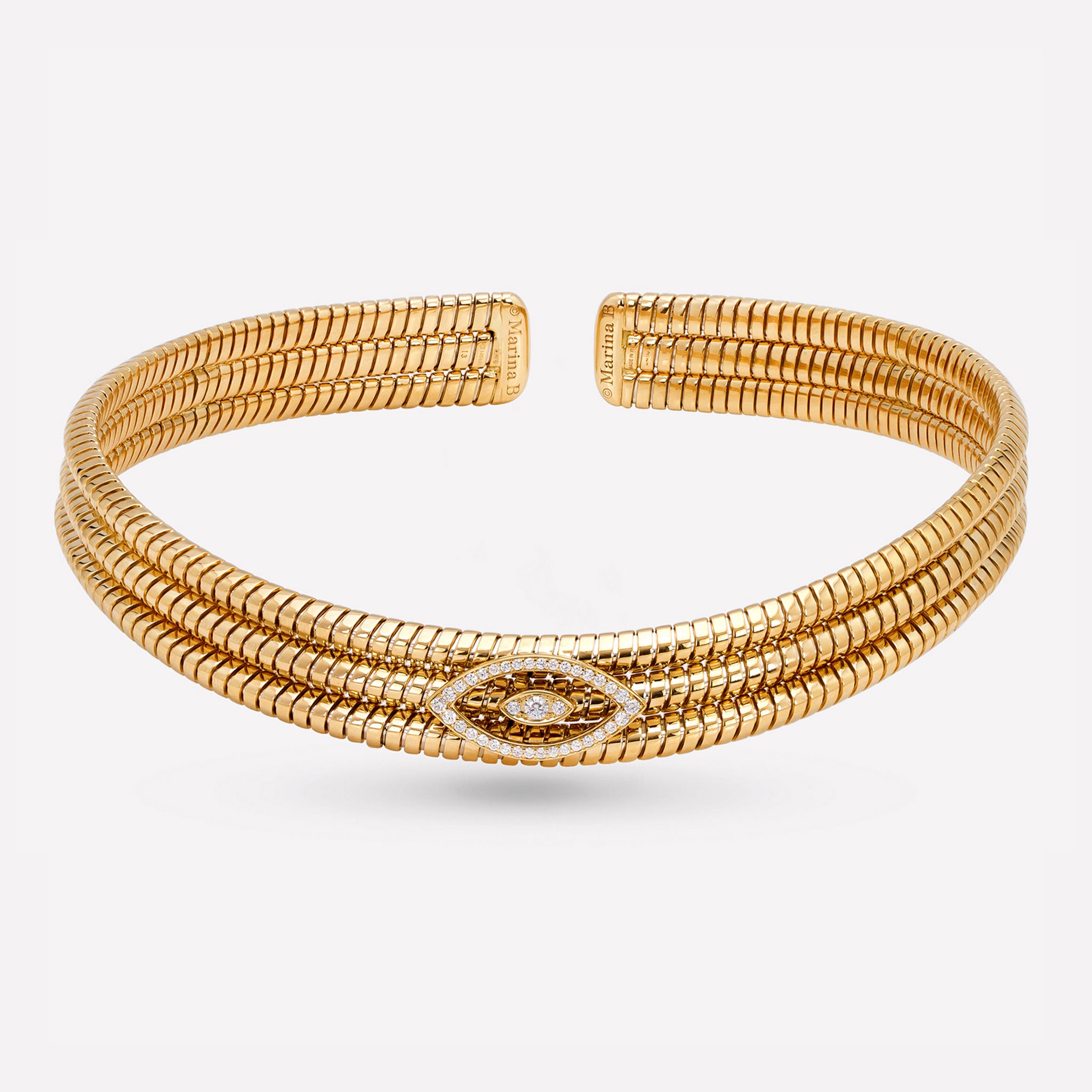 marinab.com, Trisolina Pavé Diamond “Evil Eye” Collar