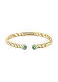 Trisolina Cabochon Emerald Open Bangle
