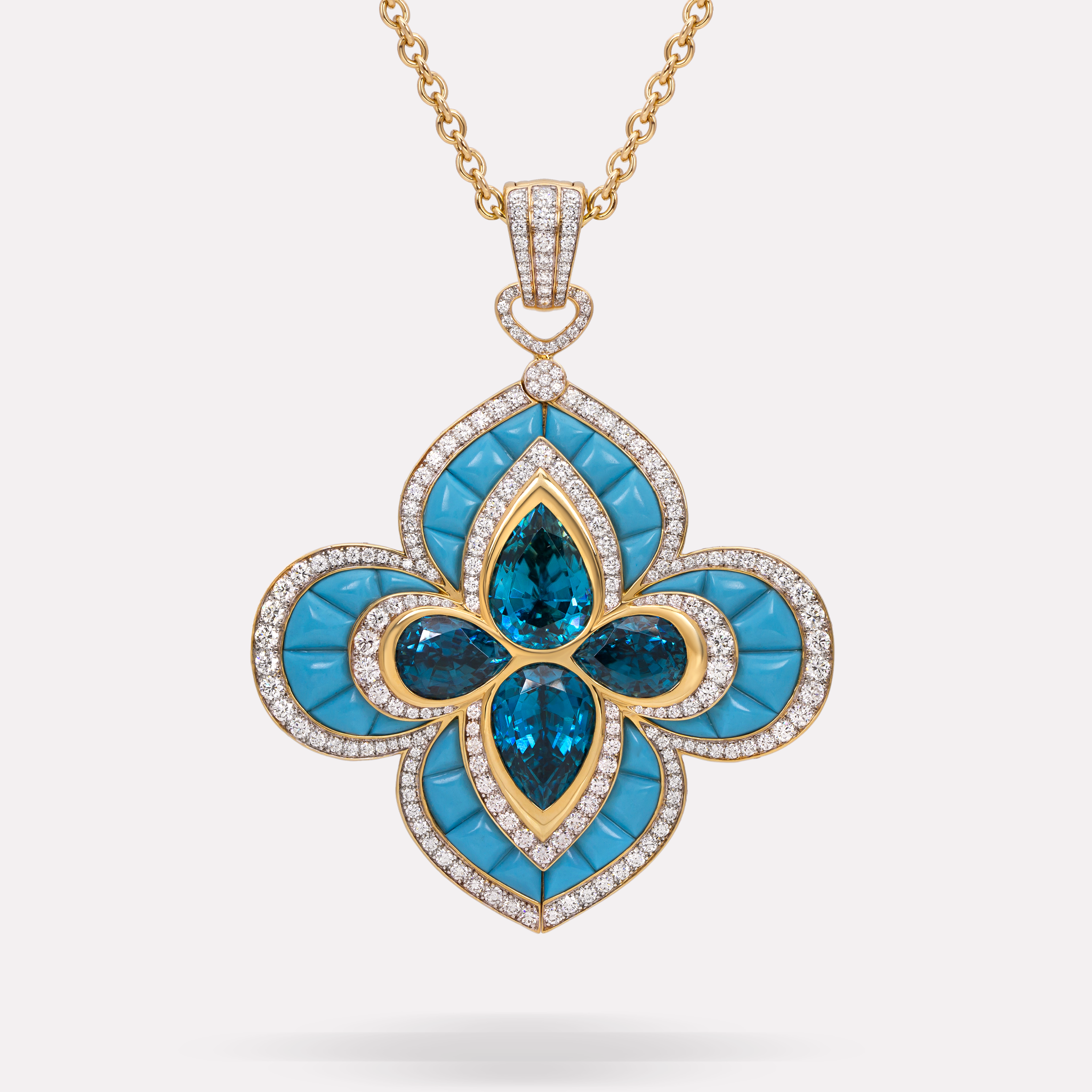 Crisila Blue Zircon Reversible Pendant