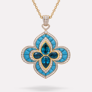 Crisila Blue Zircon Reversible Pendant