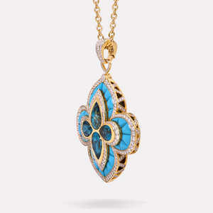 Crisila Blue Zircon Reversible Pendant