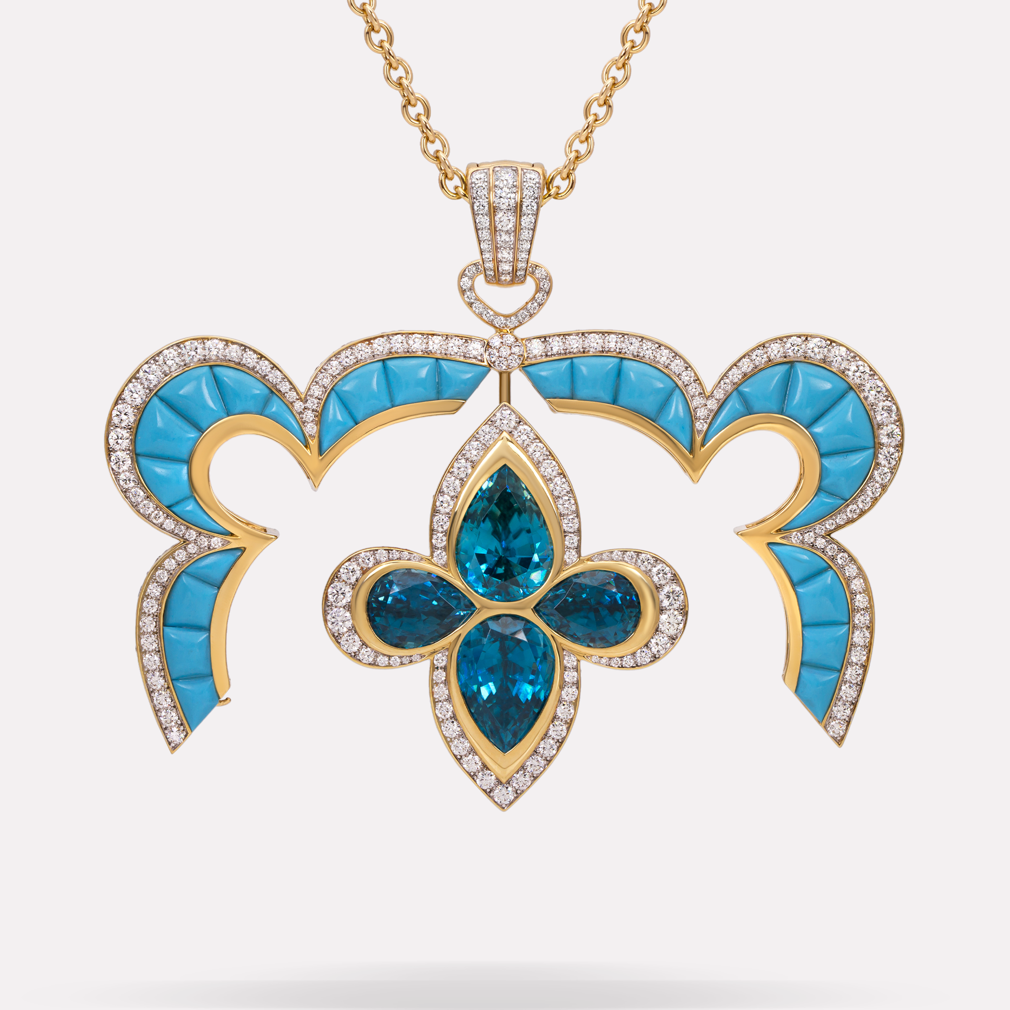 Crisila Blue Zircon Reversible Pendant