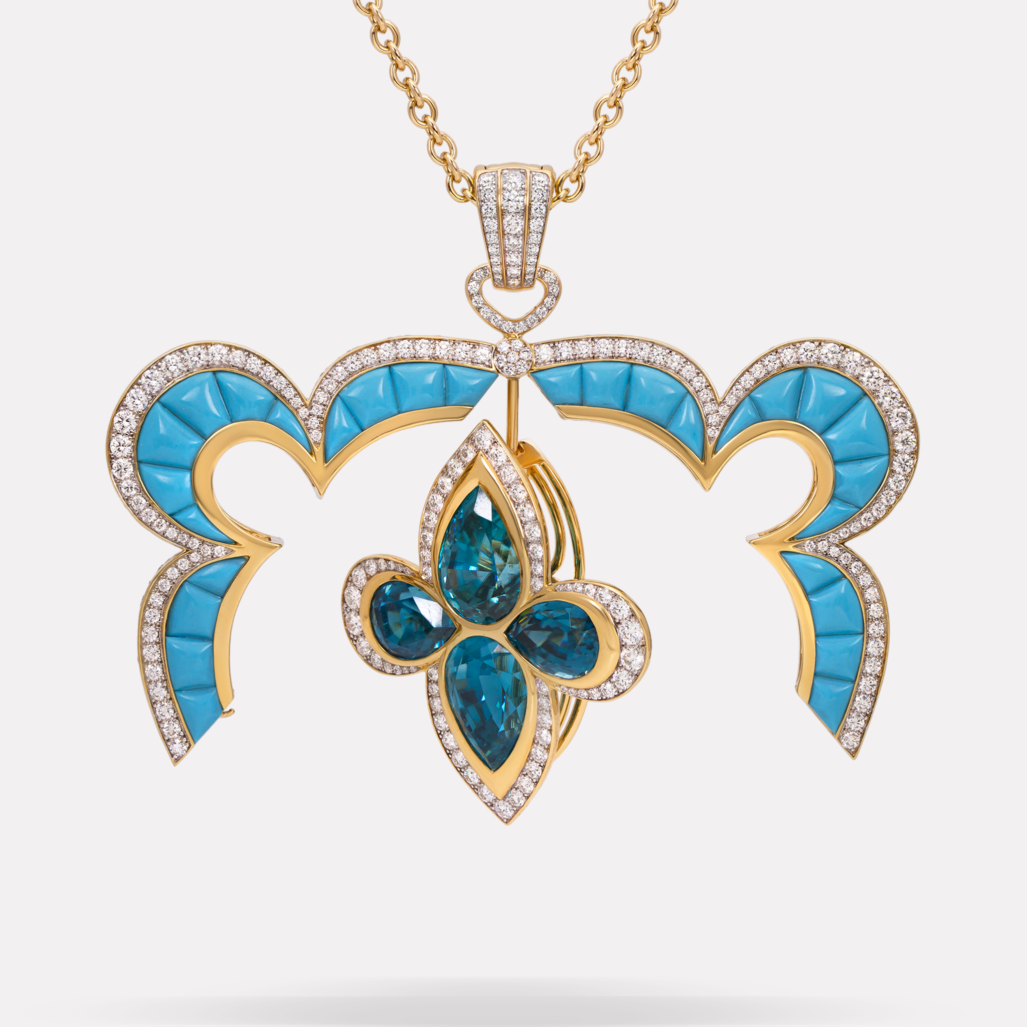 Crisila Blue Zircon Reversible Pendant