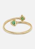 Trisolina Castagna Bypass Bracelet with Chrysoprase
