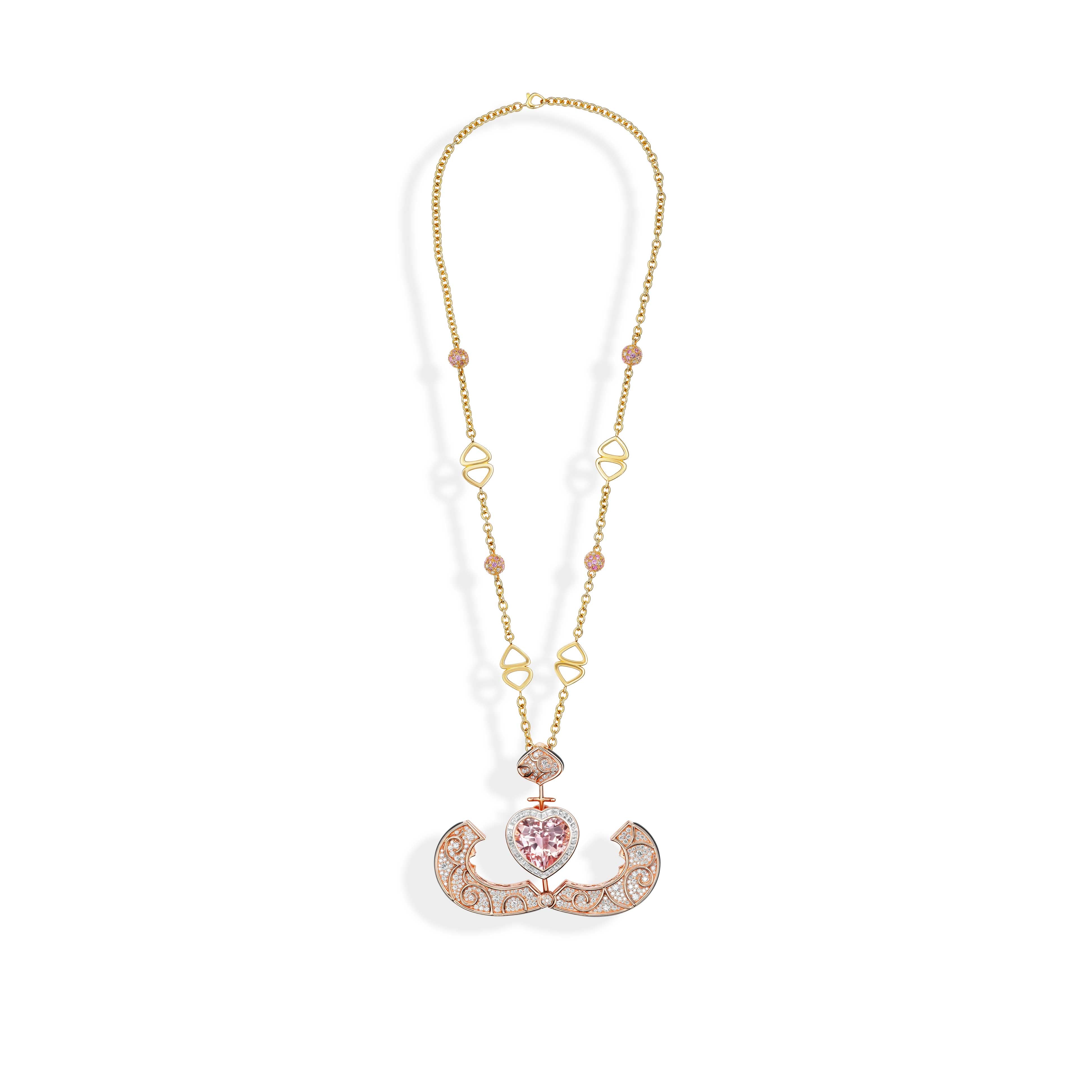 Onda Heart Pendant : Onda Pendant Pink heart pendant with Chain