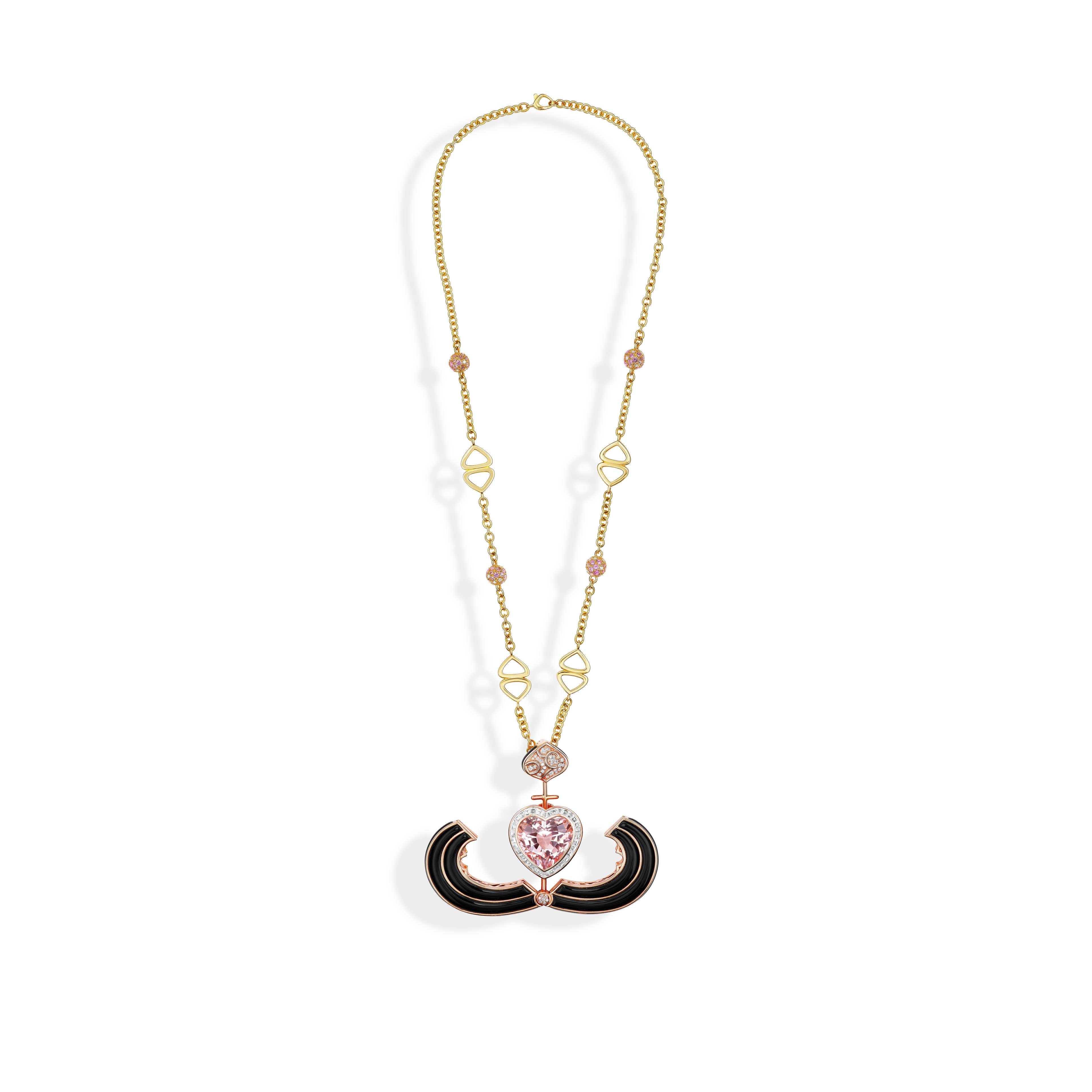 Onda Heart Pendant : Onda Pendant Pink heart pendant with Chain