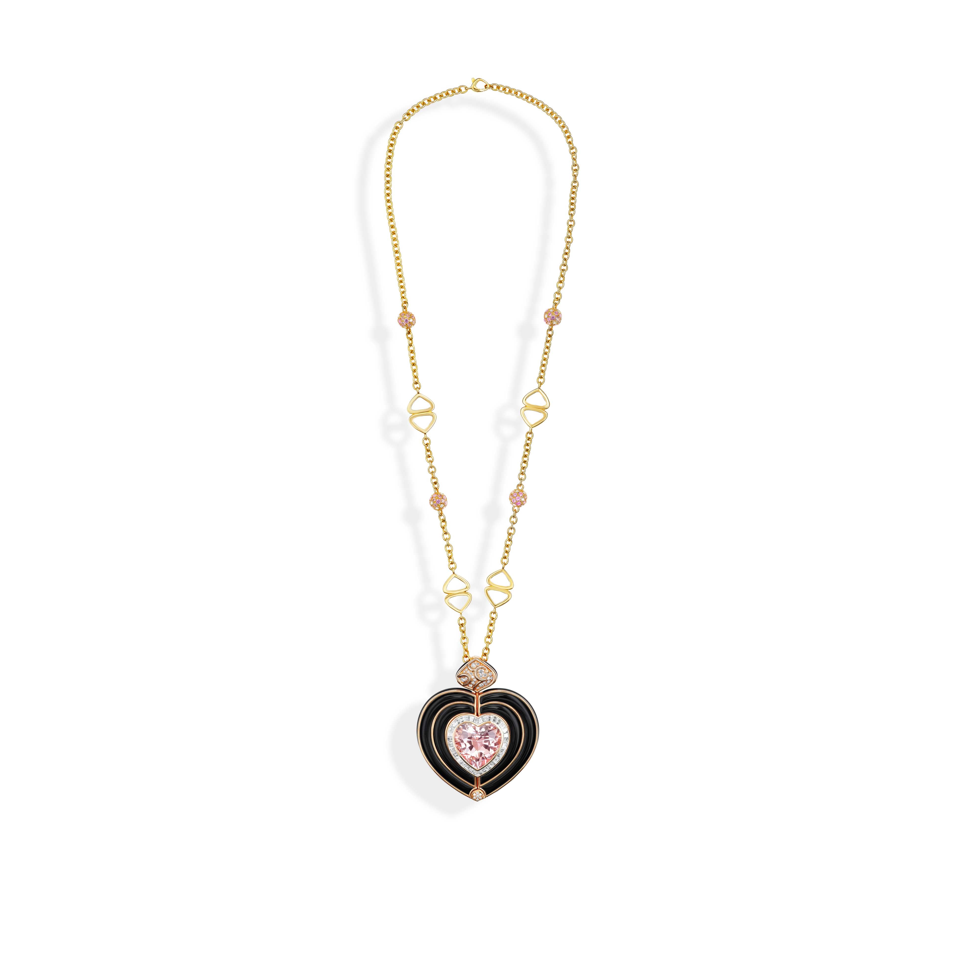 Onda Heart Pendant : Onda Pendant Pink heart pendant with Chain