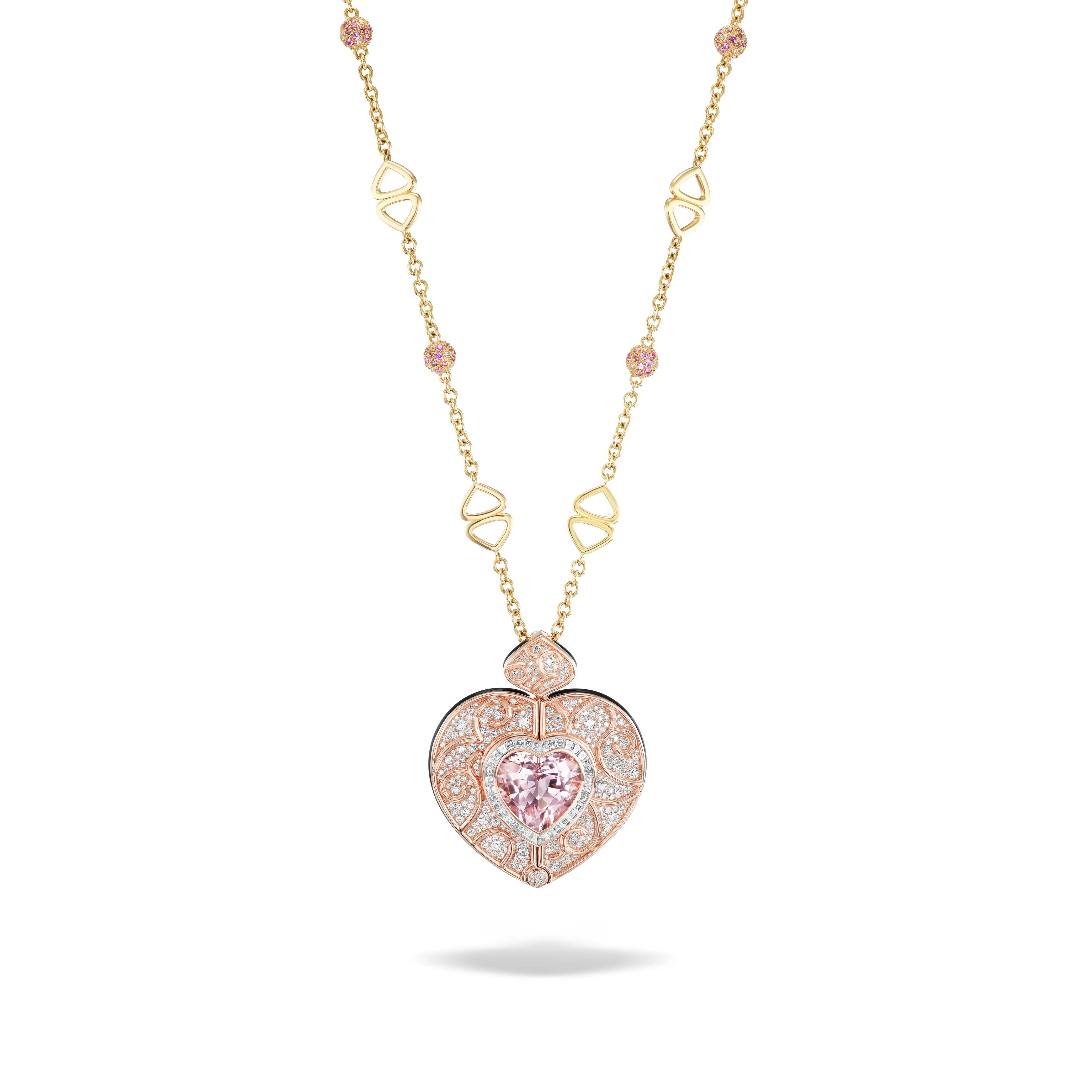 Onda Heart Pendant : Onda Pendant Pink heart pendant with Chain