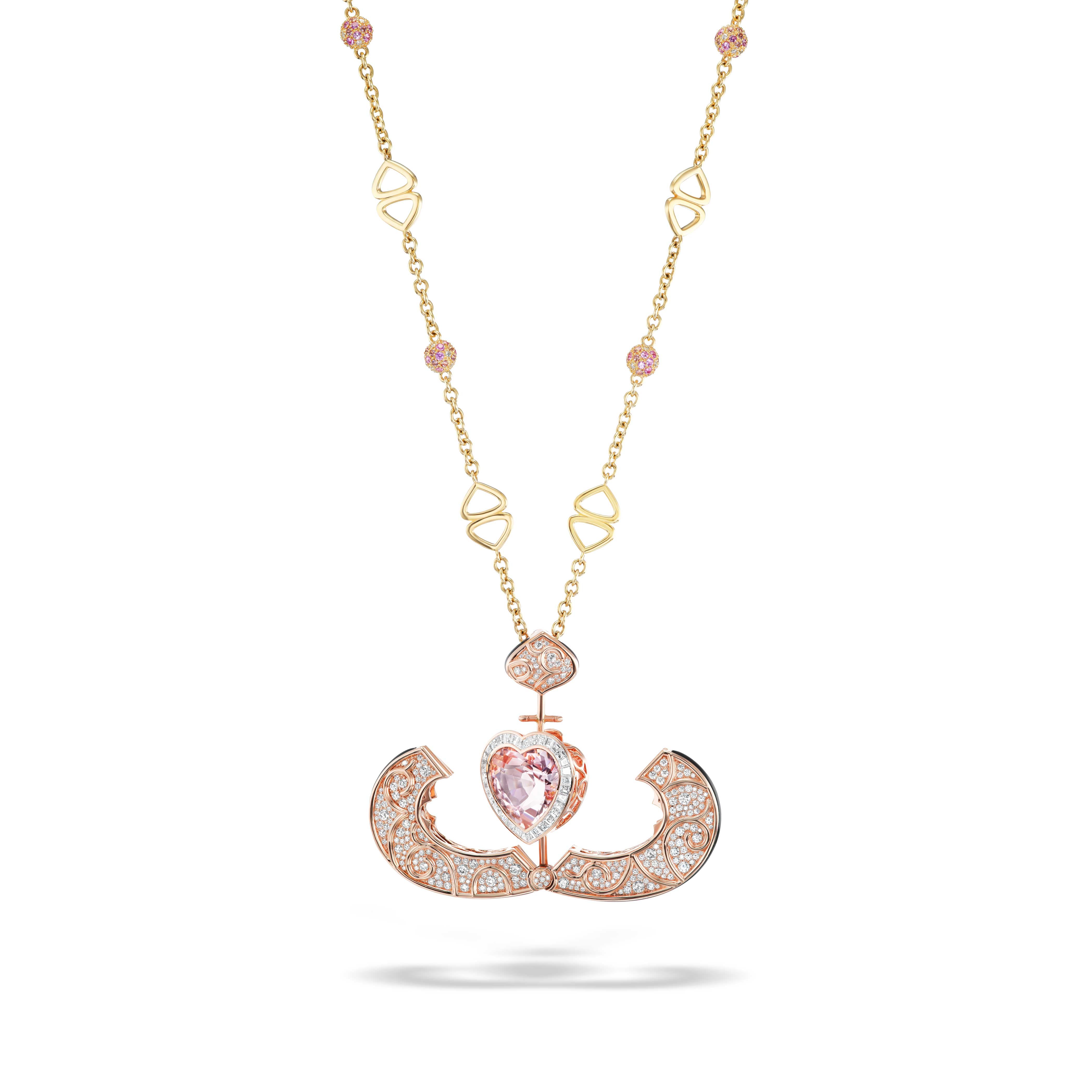 Onda Heart Pendant : Onda Pendant Pink heart pendant with Chain