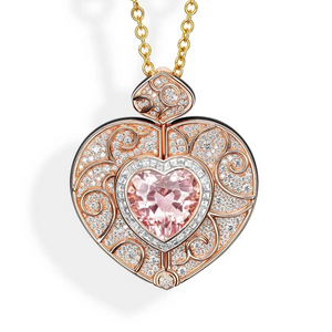 Onda Heart Pendant : Onda Pendant Pink heart pendant with Chain