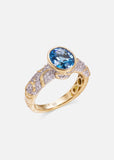 Ondine Blue Topaz Solitaire Ring