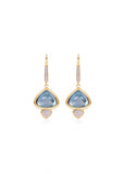 Trisolina French Wire Earrings with Blue Topaz