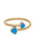 Trisolina Castagna Bypass Bracelet with Turquoise