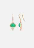 Trisolina French Wire Earrings with Chrysoprase