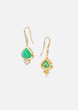 Trisolina French Wire Earrings with Chrysoprase