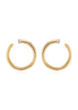 Trisolina Hoops with Pavé Diamonds