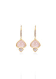 Trisolina French Wire Earrings with Rose Quartz