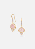 Trisolina French Wire Earrings with Rose Quartz