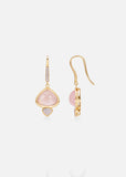 Trisolina French Wire Earrings with Rose Quartz
