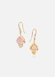 Trisolina French Wire Earrings with Rose Quartz