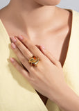 Toi et Moi Ring - Madeira Citrine