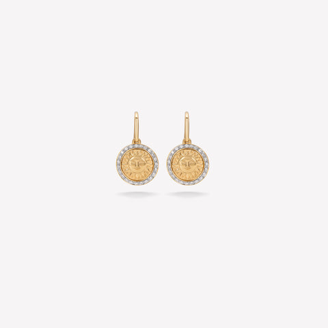 marinab.com, Soleil Small Gold Pav&eacute; French Wire Earrings
