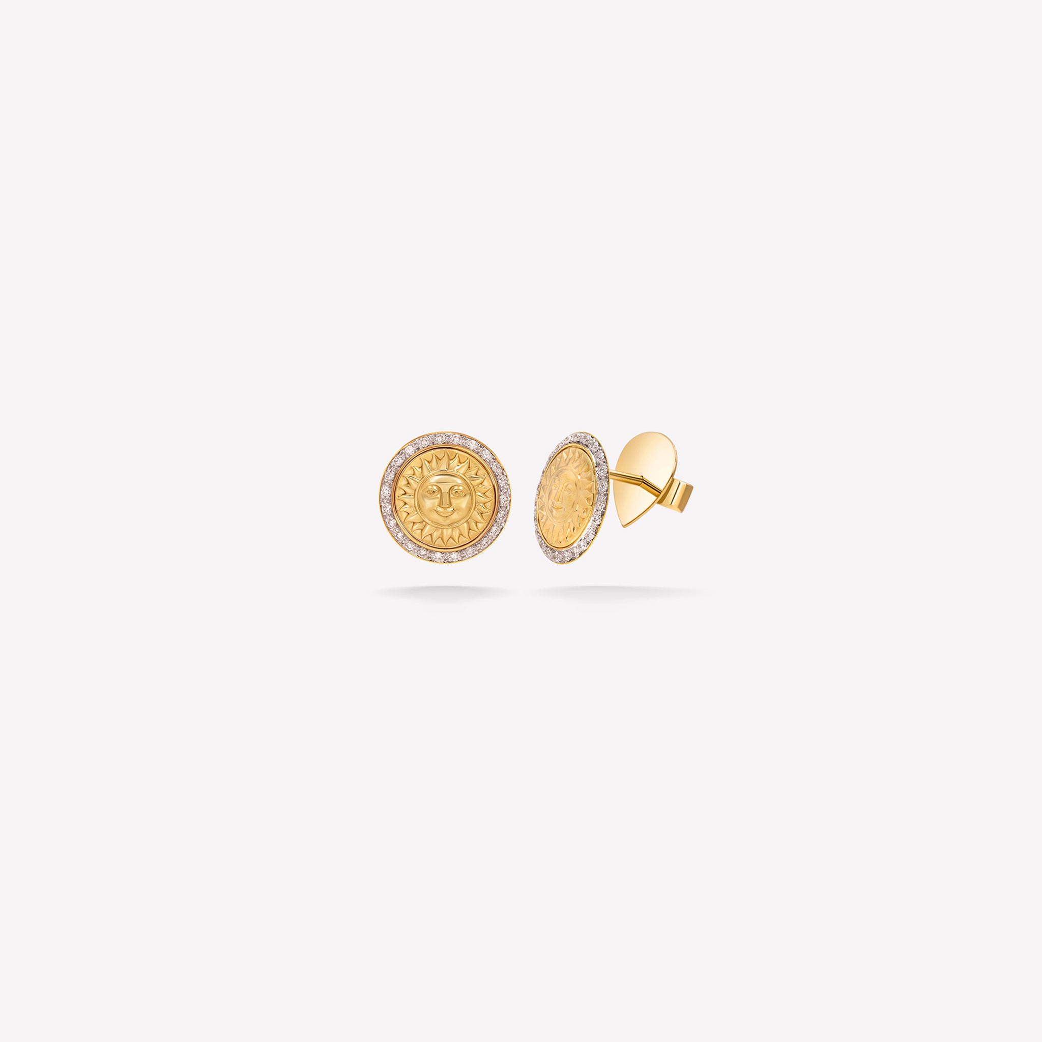 marinab.com, Soleil Small Gold Pav&eacute; Stud Earrings