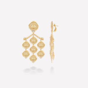 marinab.com, Soleil Gold Chandelier Earrings
